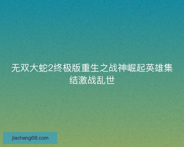 无双大蛇2终极版重生之战神崛起英雄集结激战乱世