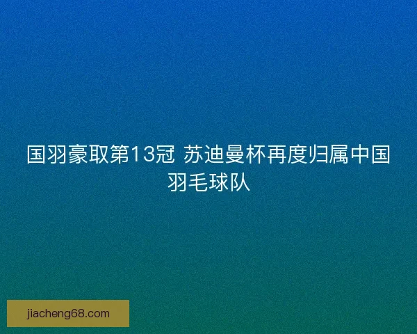 国羽豪取第13冠 苏迪曼杯再度归属中国羽毛球队 国羽豪取第13冠 苏迪曼杯再度归属中国羽毛球队